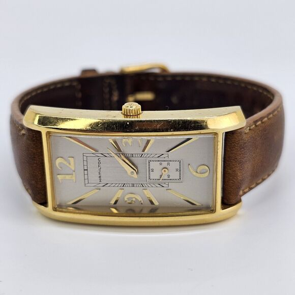 VTG Hamilton Women's Watch 22MM Gray Dial Brown Leather Bands New Battery - Picture 8 of 16